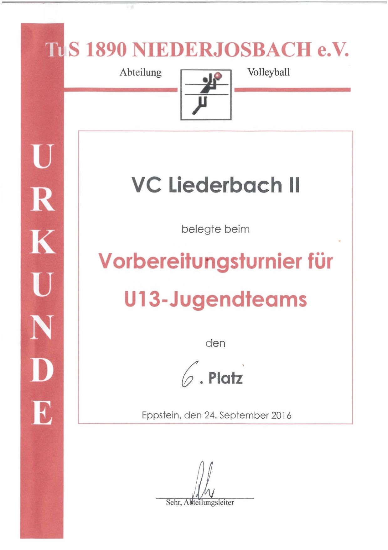 U13 weiblich Platz 6